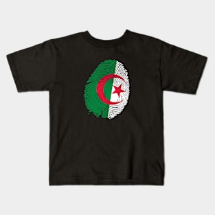 Flag of algeria fingerprint Kids T-Shirt